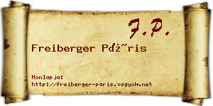 Freiberger Páris névjegykártya